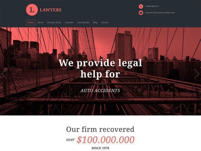 Lawyers es una plantilla premium de WordPress